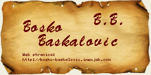 Boško Baškalović vizit kartica